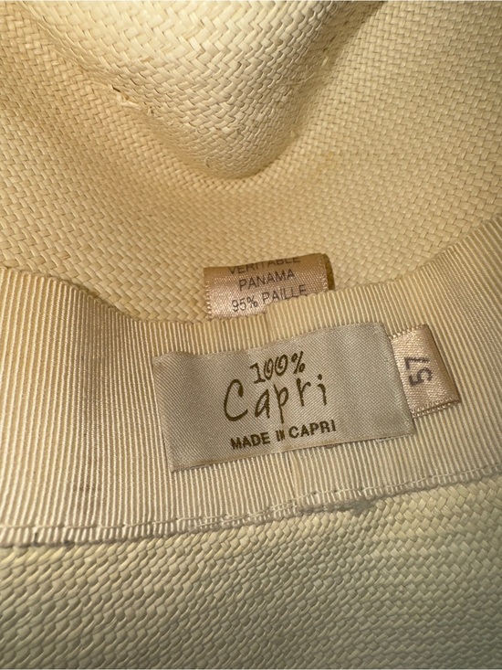 100% Capri Classic Wide-Brim Straw Hat with Ribbon - Cream main image 8